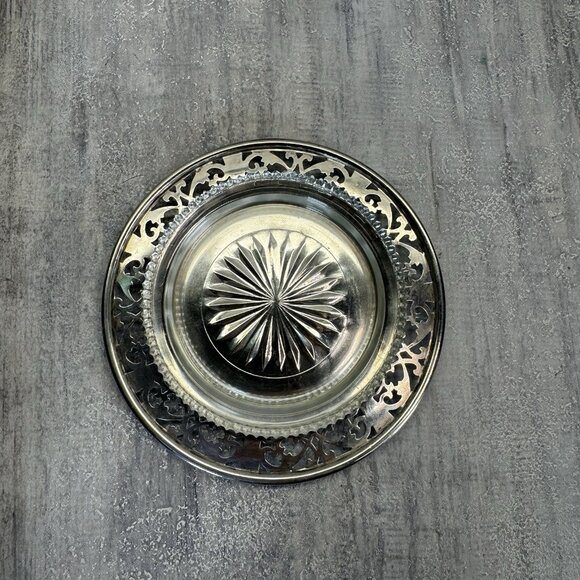 Vtg Roden Brother Sterling Silver Ashtray With Glass Insert 53 Grams 1.9 Fl Oz - Picture 3 of 11